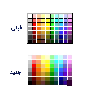 تغییر چهره پالت رنگ